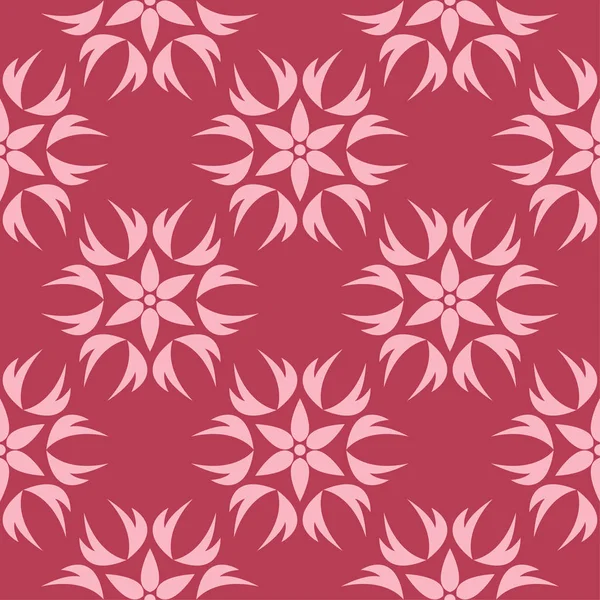 Roter Blumenschmuck Nahtloses Muster Für Textilien Und Tapeten — Stockvektor