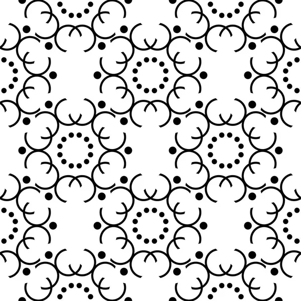Witte Zwarte Geometrische Naadloze Patroon Voor Web Textiel Achtergronden — Stockvector