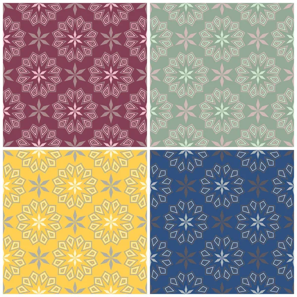 Renkli kesintisiz arka plan duvar kağıtları, Tekstil ve kumaş için geometrik desenlerle set