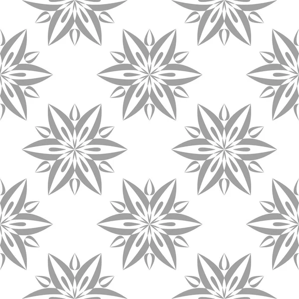 Beyaz arka plan üzerine açık gri çiçek süsleme. Tekstil ve duvar kağıtları için seamless modeli