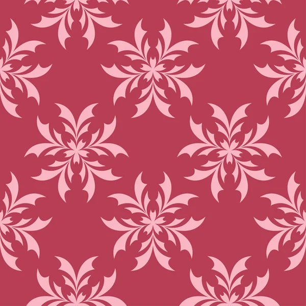 Ornement Floral Sur Fond Rouge Modèle Sans Couture Pour Textile — Image vectorielle