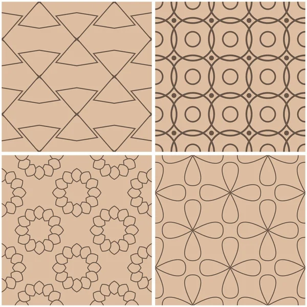 Geometrik desenler. Sorunsuz arka plan bej ve kahverengi kümesi. Vektör çizim.