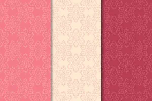 Kiraz kırmızı çiçekli süsler. Dikey Dikişsiz desen seti