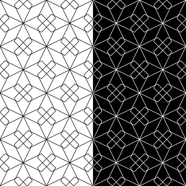 Web, Tekstil ve duvar kağıtları için dikişsiz desen siyah ve beyaz geometrik ayarla