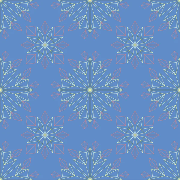 Blauwe naadloze bloemmotief. Gekleurde bloem achtergrond — Stockvector