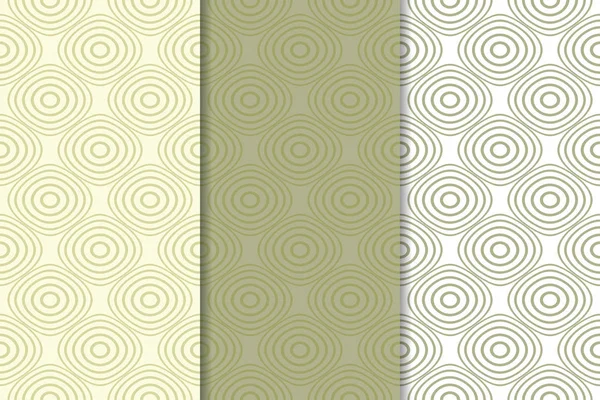 Zeytin yeşili ve beyaz geometrik süsler. Web, Tekstil ve duvar kağıtları için dikey Dikişsiz desen seti