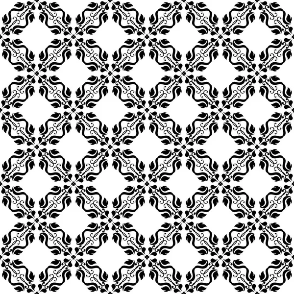 Black Floral Design White Background Seamless Pattern Textile Wallpapers — Stock Vector