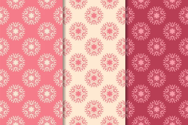 Çiçek süsler kümesi. Kiraz kırmızısı dikey Dikişsiz desen. Duvar kağıdı arka plan