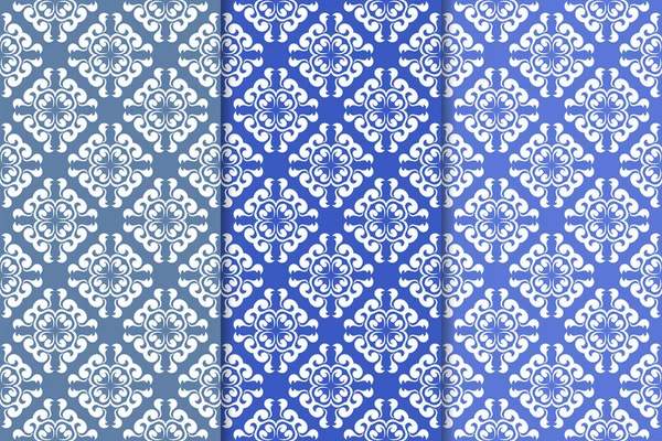 Çiçek süsler kümesi. Mavi dikey Dikişsiz desen. Duvar kağıdı arka plan