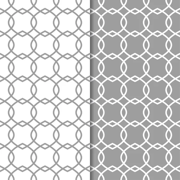 Gri ve beyaz geometrik süsler. Web, Tekstil ve duvar kağıtları için dikişsiz desen seti