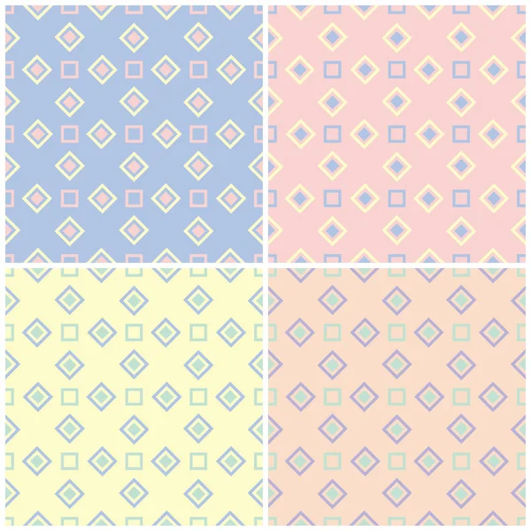 Soluk renkli kesintisiz arka plan duvar kağıtları, Tekstil ve kumaş için geometrik desenlerle set