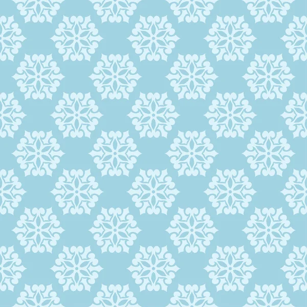 Modello Floreale Bianco Sfondo Blu Ornamento Senza Cuciture Tessuti Sfondi — Vettoriale Stock