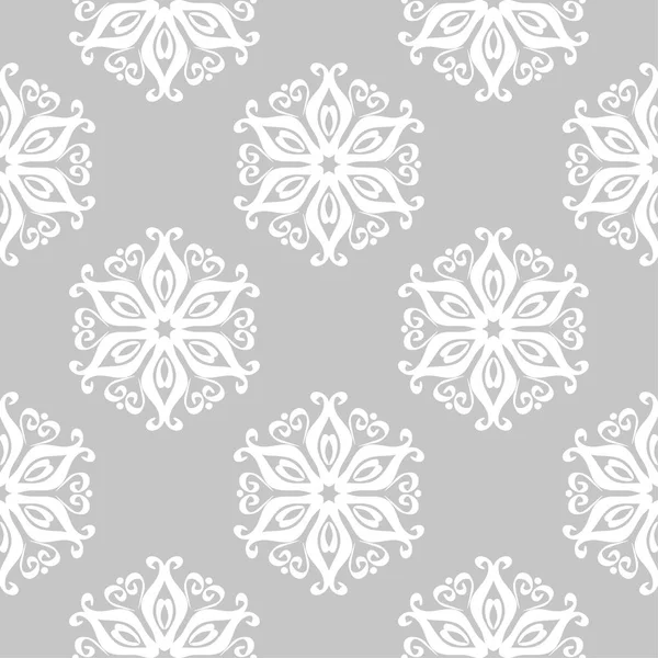 Gri ve beyaz çiçek süsleme. Tekstil ve duvar kağıtları için seamless modeli