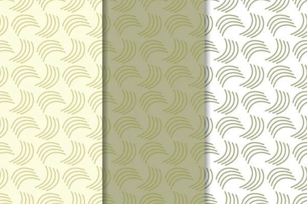 Zeytin yeşili ve web, Tekstil ve duvar kağıtları için geometrik Dikişsiz desen beyaz set
