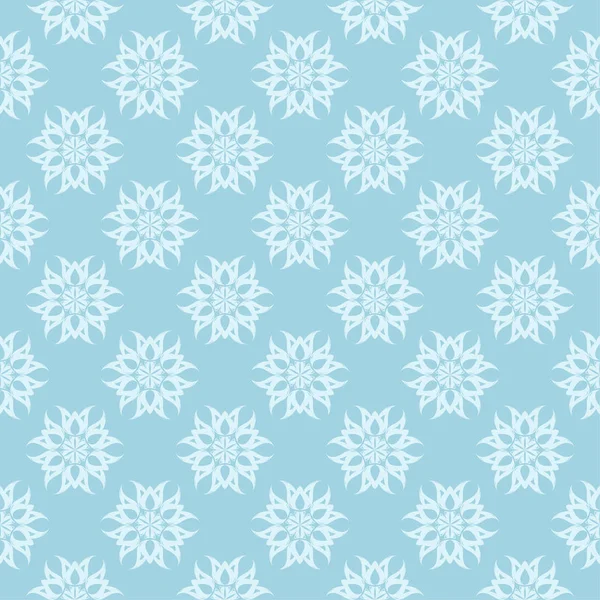 Mavi zemin üzerine beyaz çiçek desenli. Tekstil ve duvar kağıtları için sorunsuz süsleme