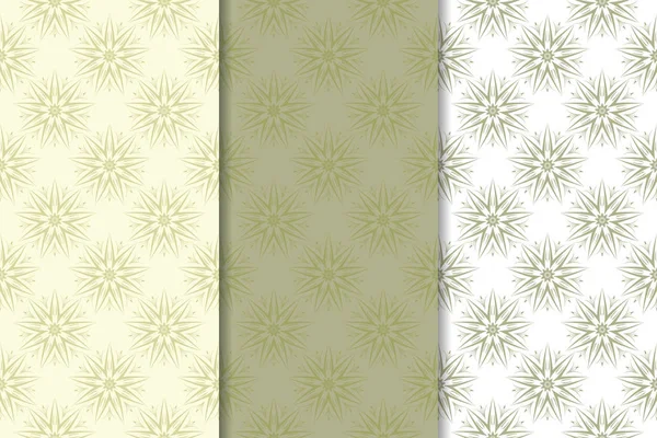 Zeytin yeşili kümesi çiçek süsler. Tekstil ve duvar kağıtları için dikişsiz desen