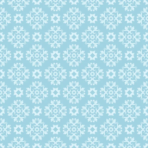 Mavi zemin üzerine beyaz çiçek desenli. Tekstil ve duvar kağıtları için sorunsuz süsleme