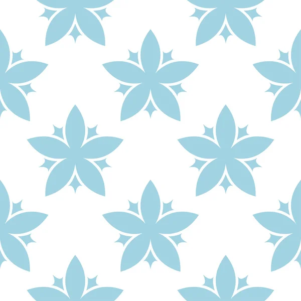 Ornement Floral Bleu Sur Fond Blanc Modèle Sans Couture Pour — Image vectorielle