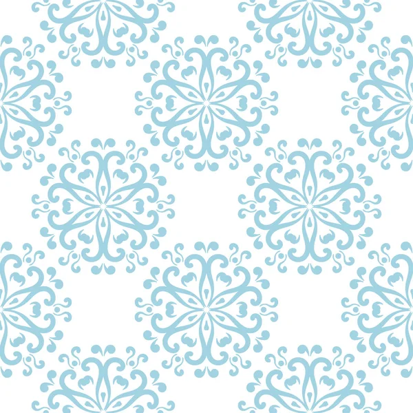 Beyaz zemin üzerine mavi çiçek süsleme. Tekstil ve duvar kağıtları için seamless modeli