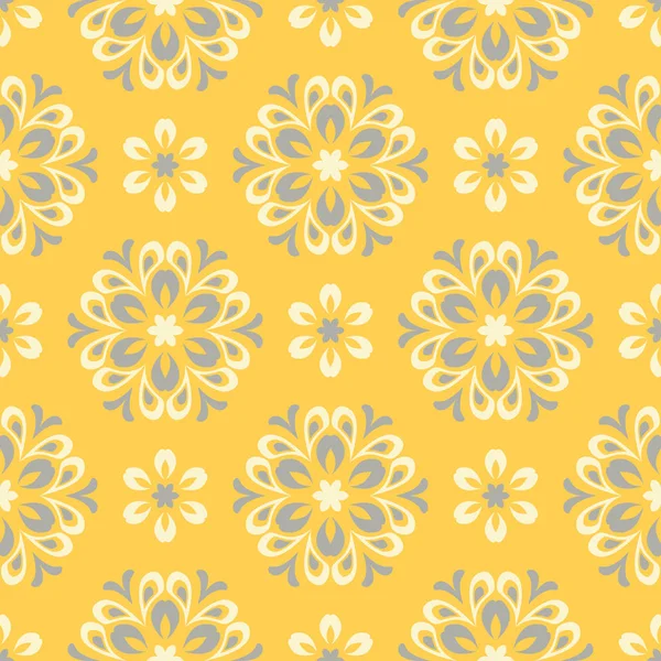 Çiçek arka plan. Sarı gri ve beyaz Dikişsiz desen duvar kağıdı, Tekstil ve kumaş için