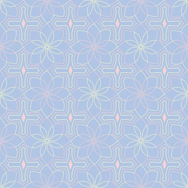 Geometrik seamless modeli. Soluk mavi arka plan bej ve pembe öğeler duvar kağıtları, Tekstil ve kumaş için