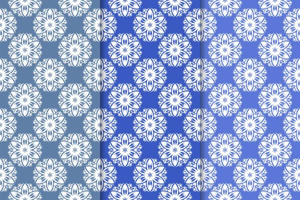 Çiçek süsler kümesi. Mavi dikey Dikişsiz desen. Duvar kağıdı arka plan