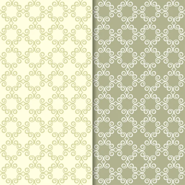 Zeytin yeşili çiçek arka planlar. Tekstil ve duvar kağıtları için dikişsiz desen seti