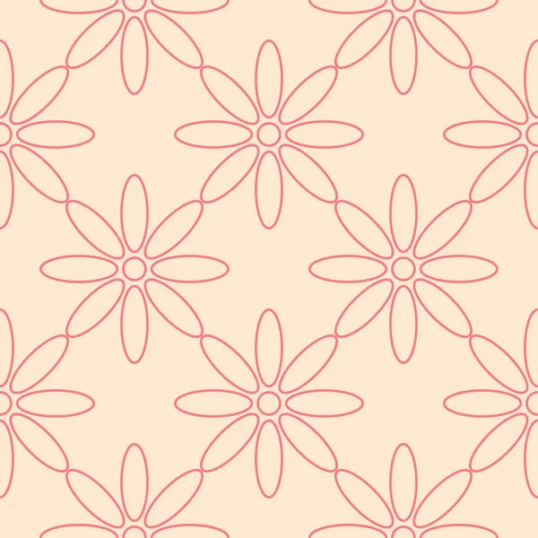 Bej renkli arka plan üzerinde kırmızı çiçekli süs. Tekstil ve duvar kağıtları için seamless modeli