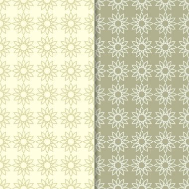 Zeytin yeşili geometrik süsler. Web, Tekstil ve duvar kağıtları için dikişsiz desen seti