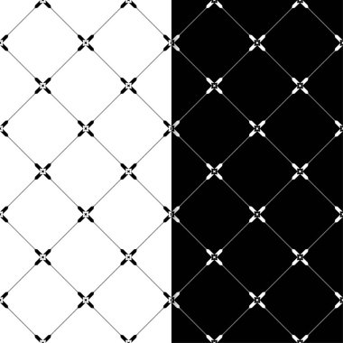 Siyah ve beyaz geometrik süsler. Web, Tekstil ve duvar kağıtları için dikişsiz desen seti