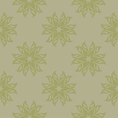 Zeytin yeşili çiçek süsleme. Tekstil ve duvar kağıtları için seamless modeli