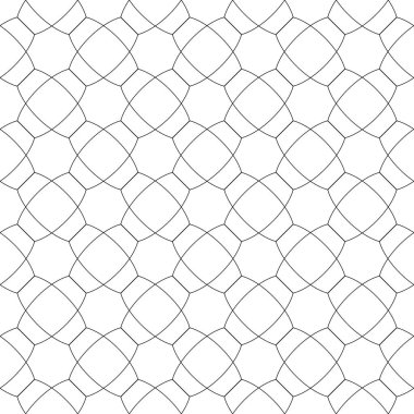 Beyaz arka planda siyah geometrik süsleme. Web, Tekstil ve duvar kağıtları için seamless modeli