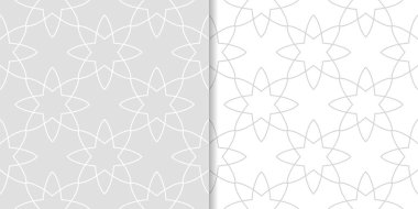 Işık gri geometrik süsler. Web, Tekstil ve duvar kağıtları için dikişsiz desen seti