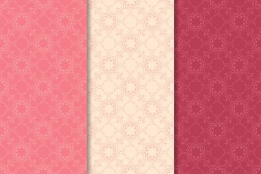 Kiraz kırmızı çiçek desenleri kümesi. Dikey Dikişsiz desen. Duvar kağıdı arka plan