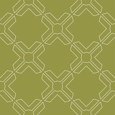 Geometrik süsleme. Zeytin yeşili ve beyaz seamless modeli web, Tekstil ve duvar kağıtları için