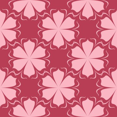 Çiçek tasarım kırmızı zemin üzerine. Tekstil ve duvar kağıtları için seamless modeli