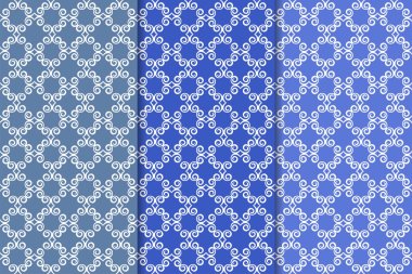 Çiçek süsler kümesi. Mavi dikey Dikişsiz desen. Duvar kağıdı arka plan