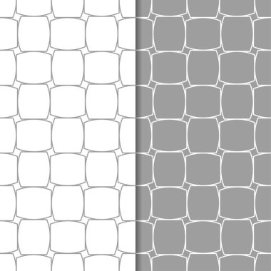 Gri ve beyaz geometrik süsler. Web, Tekstil ve duvar kağıtları için dikişsiz desen seti