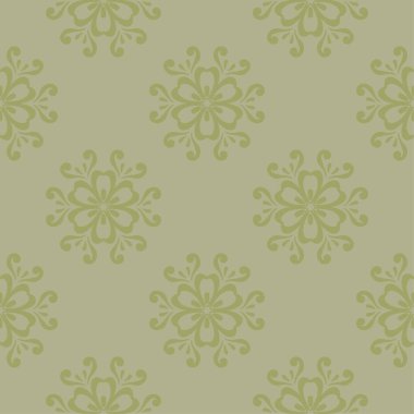 Zeytin yeşili çiçek süsleme. Tekstil ve duvar kağıtları için seamless modeli