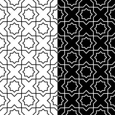 Siyah ve beyaz geometrik Dikişsiz desen web, Tekstil ve duvar kağıtları için