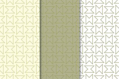 Web, Tekstil ve duvar kağıtları için dikey Dikişsiz desen zeytin yeşil ve beyaz geometrik dizi