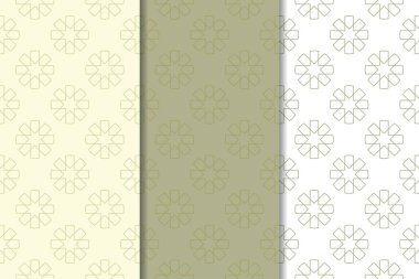Zeytin yeşili ve web, Tekstil ve duvar kağıtları için geometrik Dikişsiz desen beyaz set