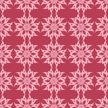 Kırmızı çiçek süsleme. Tekstil ve duvar kağıtları için seamless modeli