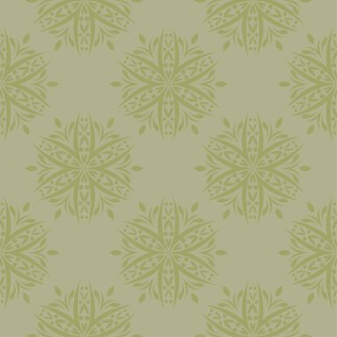 Zeytin yeşili çiçek süsleme. Tekstil ve duvar kağıtları için seamless modeli