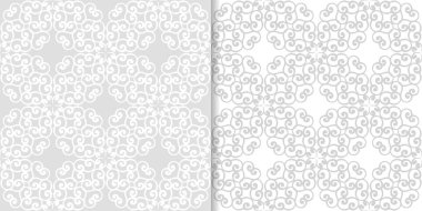 Çiçek arka ışık gri kümesi. Tekstil ve duvar kağıtları için dikişsiz desen