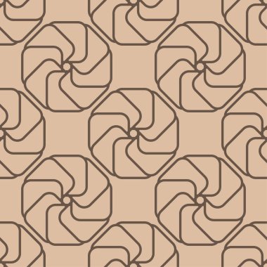 Bej ve kahverengi geometrik yazdırın. Web, Tekstil ve duvar kağıtları için seamless modeli