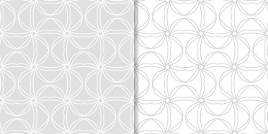 Işık gri geometrik süsler. Web, Tekstil ve duvar kağıtları için dikişsiz desen seti