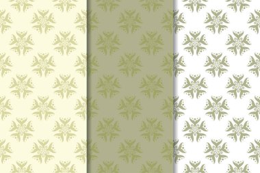Zeytin yeşili çiçek sorunsuz süsler. Tekstil ve duvar kağıtları için dikey desenleri