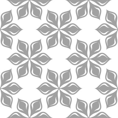 Beyaz ışık gri çiçek süsleme. Tekstil ve duvar kağıtları için seamless modeli