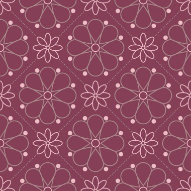 Çiçek seamless modeli. Mor kırmızı arka plan duvar kağıtları, Tekstil ve kumaş çiçek tasarım öğeleri ile